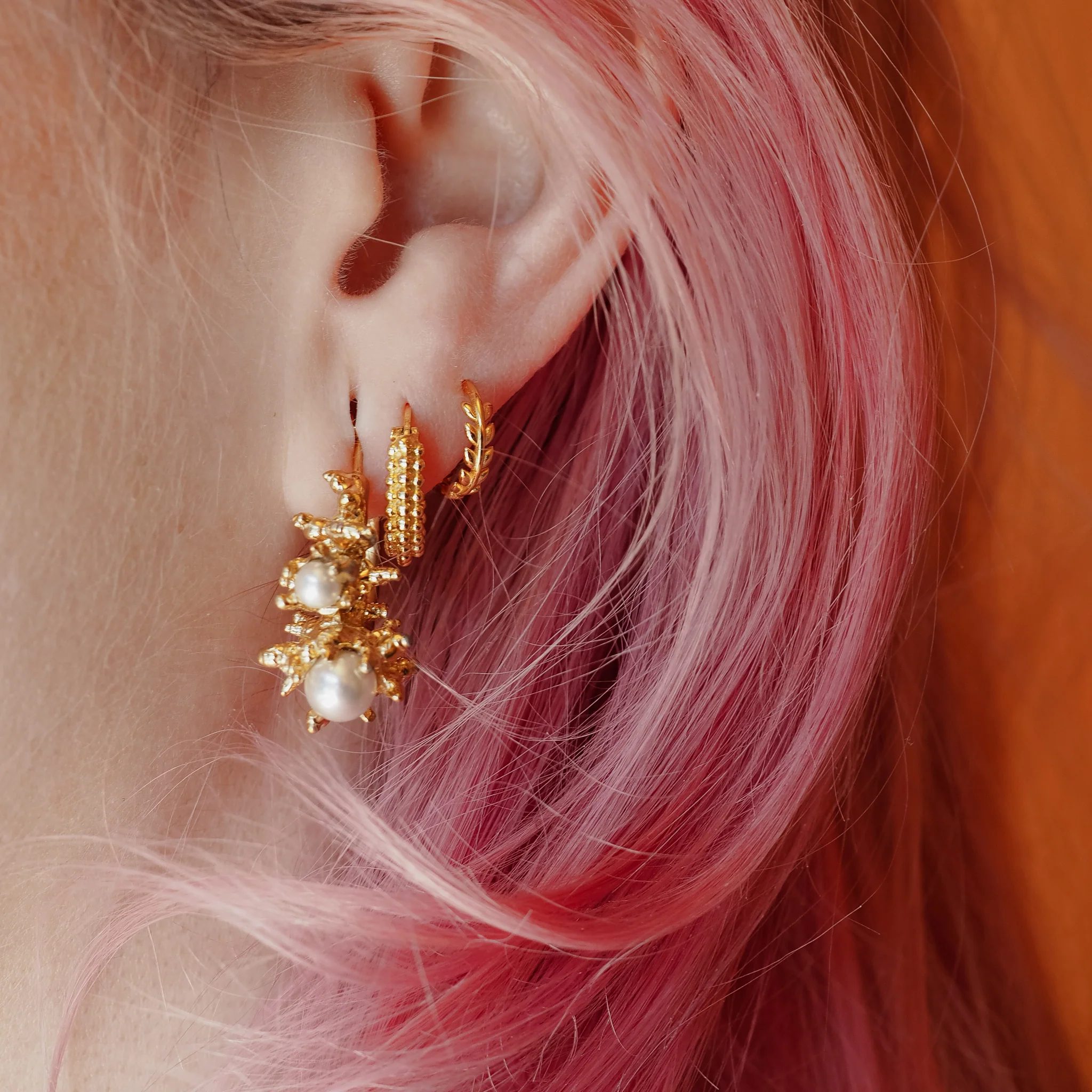 Cluster Pearl Hoops - Image 8