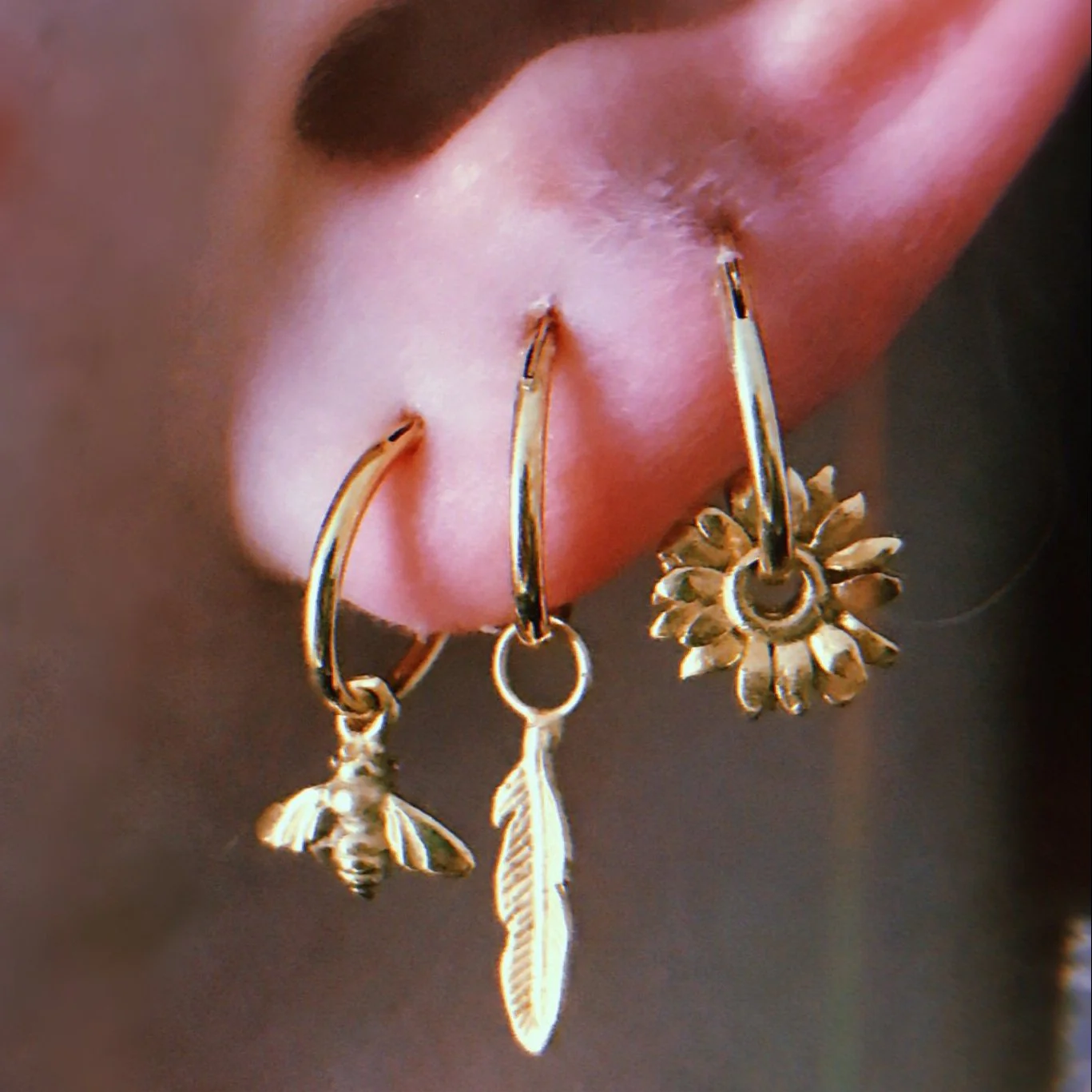 Small Sunflower Hoops - Image 3