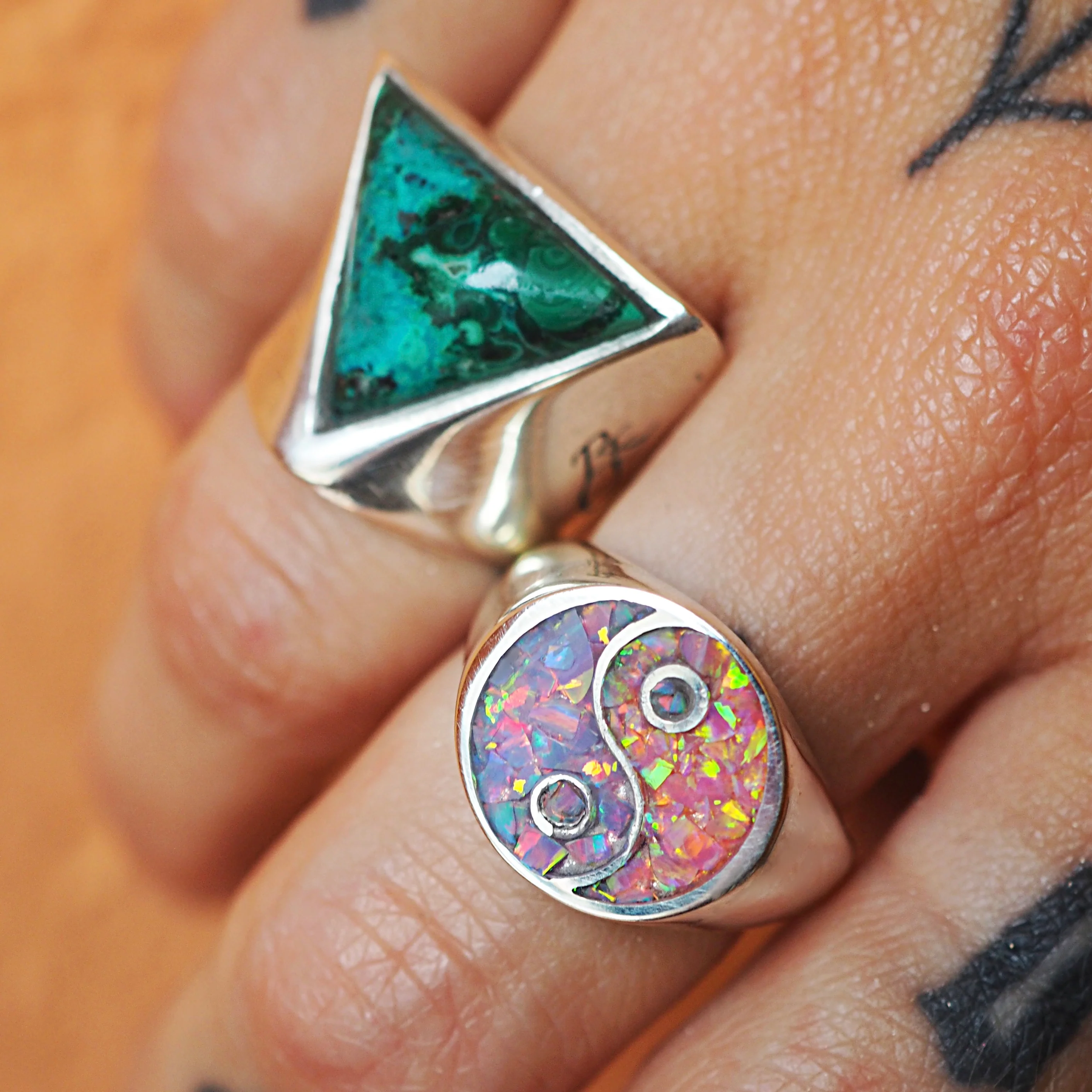 Yin Yang Opal Inlay Ring - Image 3